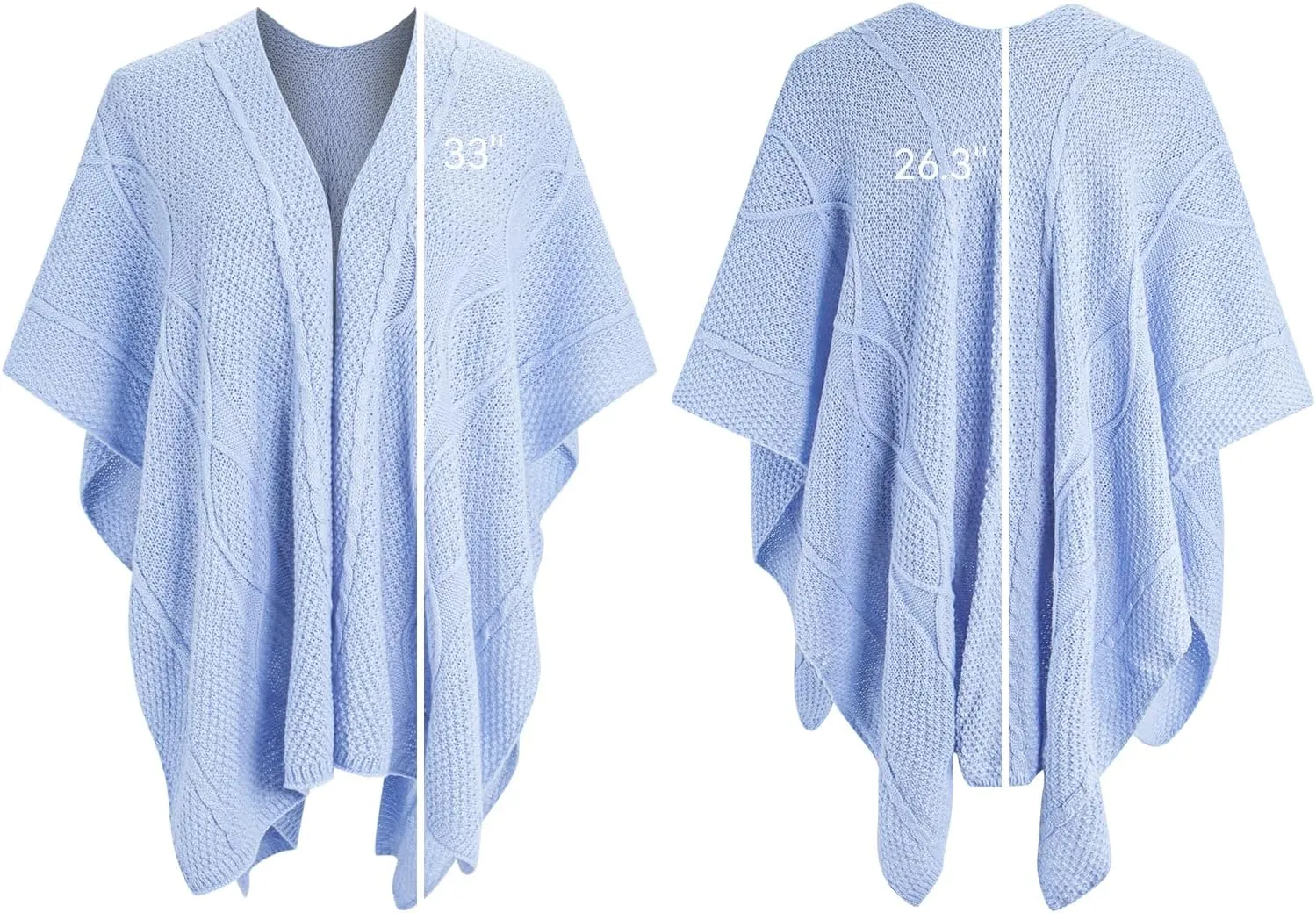 MissShorthair Women's Lightweight Knitted Shawl Thin Breathable Wrap for Outdoor Travel Spring, Poncho Daily Use, Office