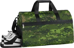 Modern Camo Sports Gym Bag with Wet Pocket & Shoes Compartment Waterproof Workout Duffel Bag for Women and Men Weekender Overnight Duffle Bag Travel Carry-on Tote