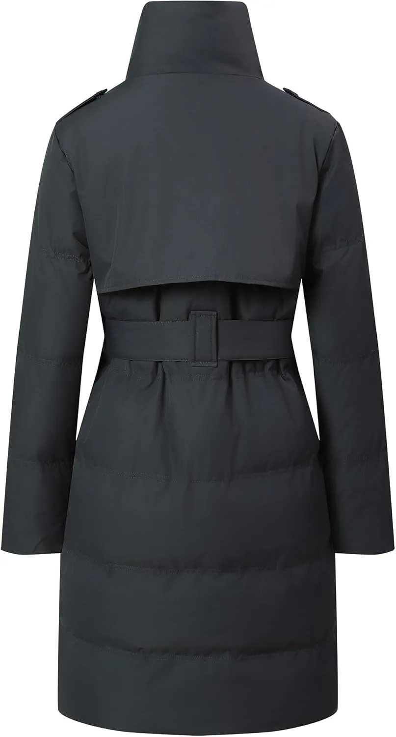 MOERDENG Women's Waterproof Long Winter Coat Warm Puffer Jacket Thickened Down Parka Maxi Coat