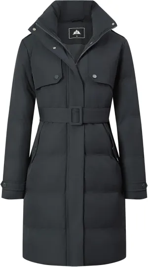 MOERDENG Women's Waterproof Long Winter Coat Warm Puffer Jacket Thickened Down Parka Maxi Coat