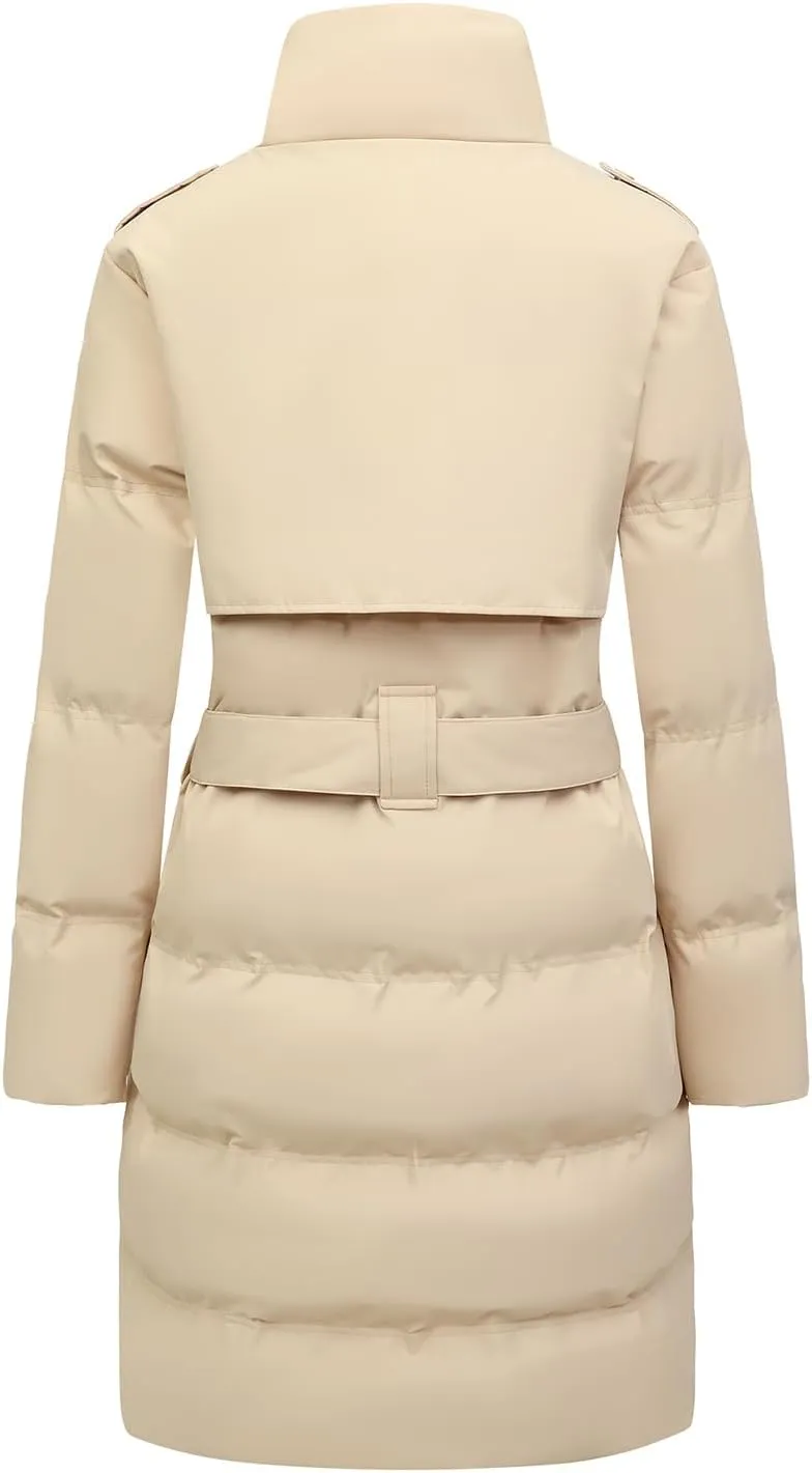 MOERDENG Women's Waterproof Long Winter Coat Warm Puffer Jacket Thickened Down Parka Maxi Coat