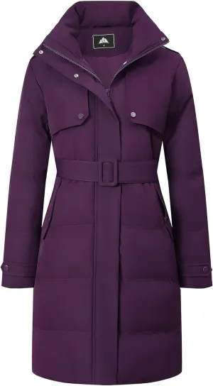 MOERDENG Women's Waterproof Long Winter Coat Warm Puffer Jacket Thickened Down Parka Maxi Coat
