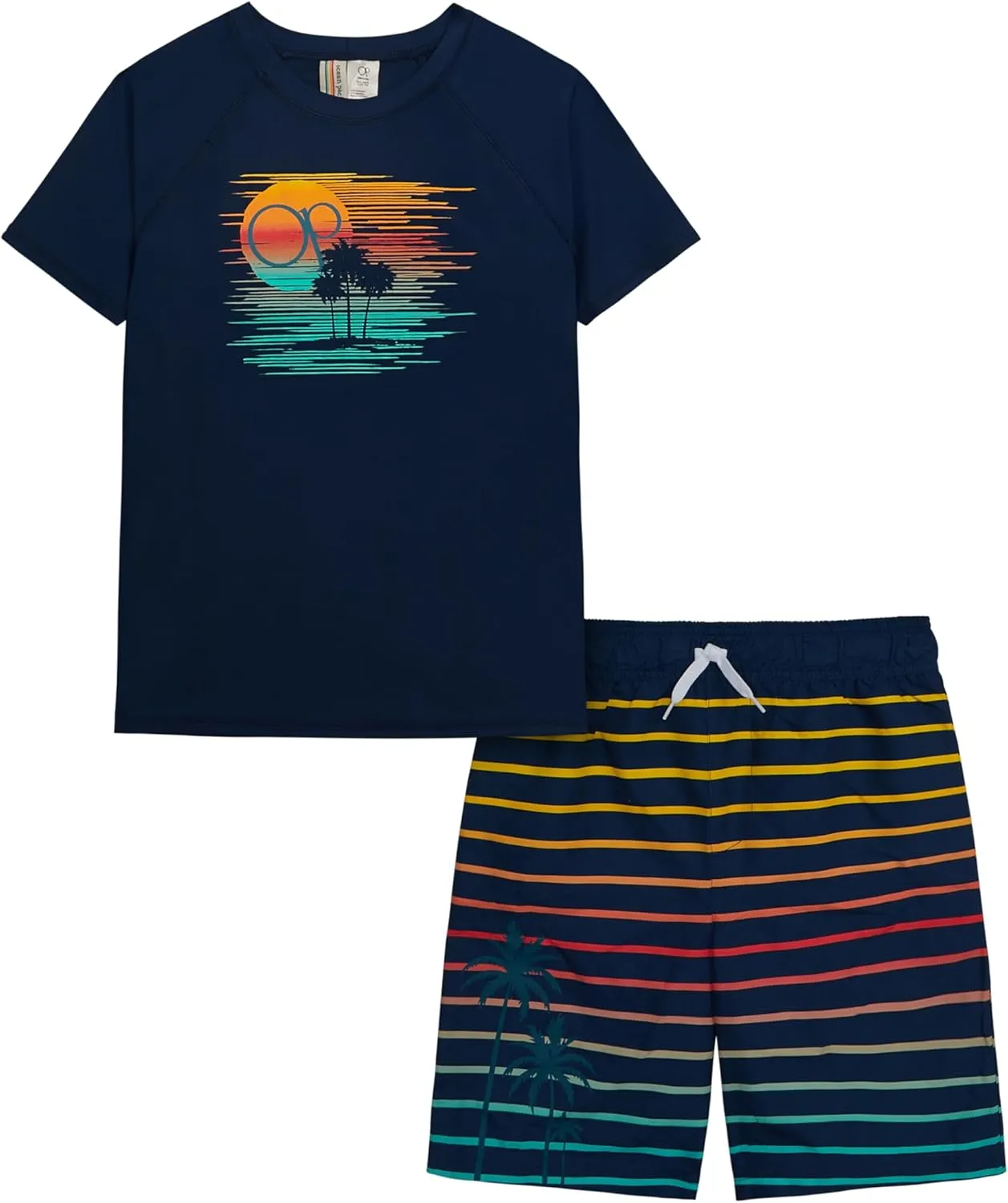 Ocean Pacific Boys' Rashguard and Trunks Swimsuit Set