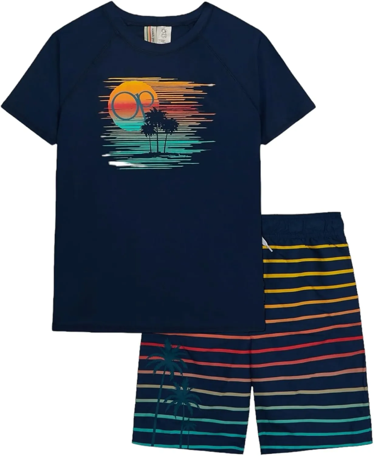 Ocean Pacific Boys' Rashguard and Trunks Swimsuit Set