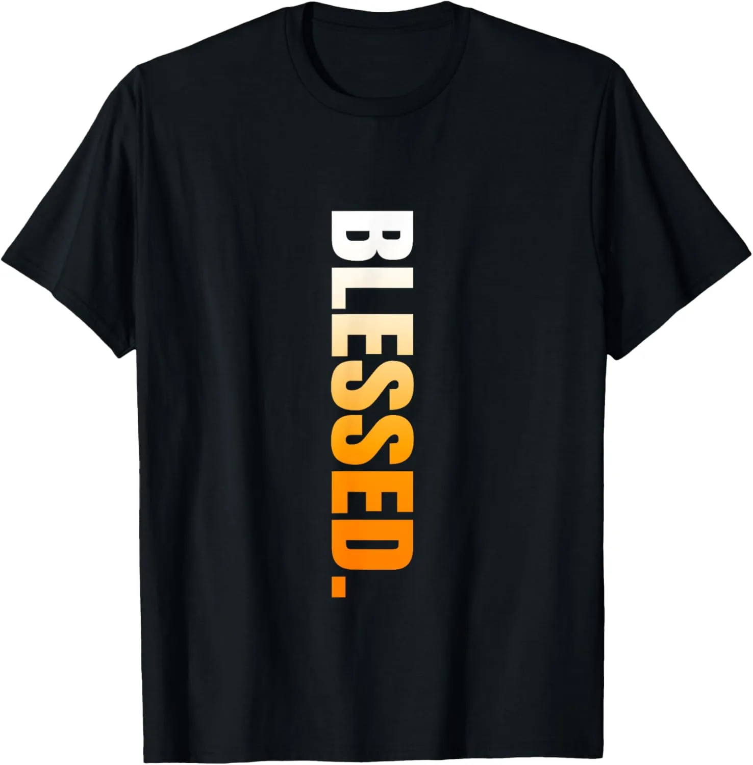 Orange Blessed. Vertical Orange Color Graphic T-Shirt