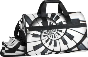 Piano Music Sports Gym Bag with Wet Pocket & Shoes Compartment Waterproof Workout Duffel Bag for Women and Men Weekender Overnight Duffle Bag Travel Carry-on Tote