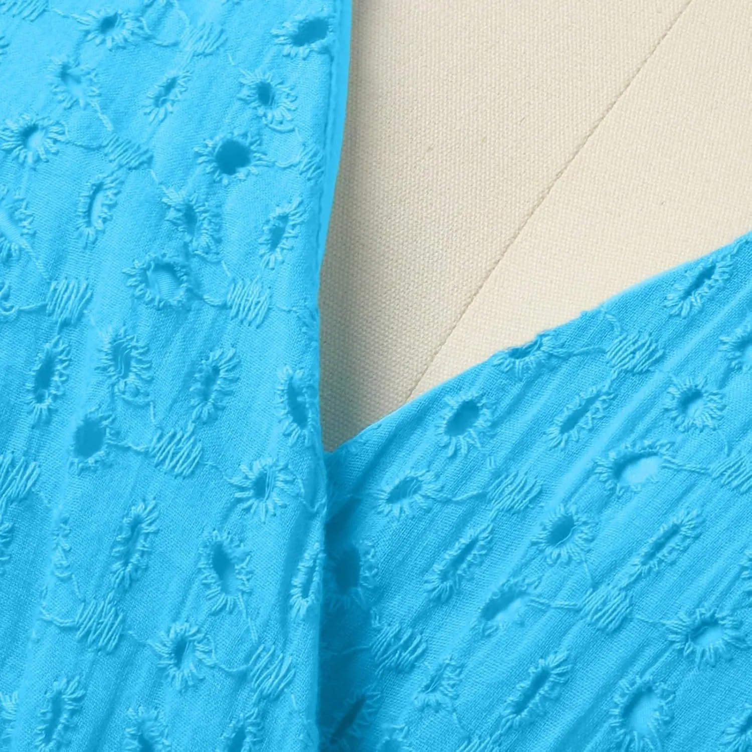 PTOLOCIF Wedding Guest Dresses for Women 2024 Trendy Eyelet Dresses Summer V Neck Ruffle Sleeve Party Dress a Line Boho Dress