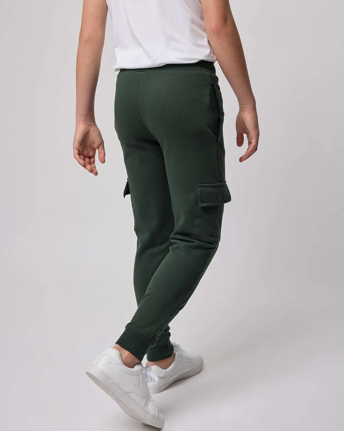 Real Essentials 3 Pack: Boys Fleece Cargo Jogger Sweatpants Athletic Workout Kids Pocket and Drawstring Size 4-18