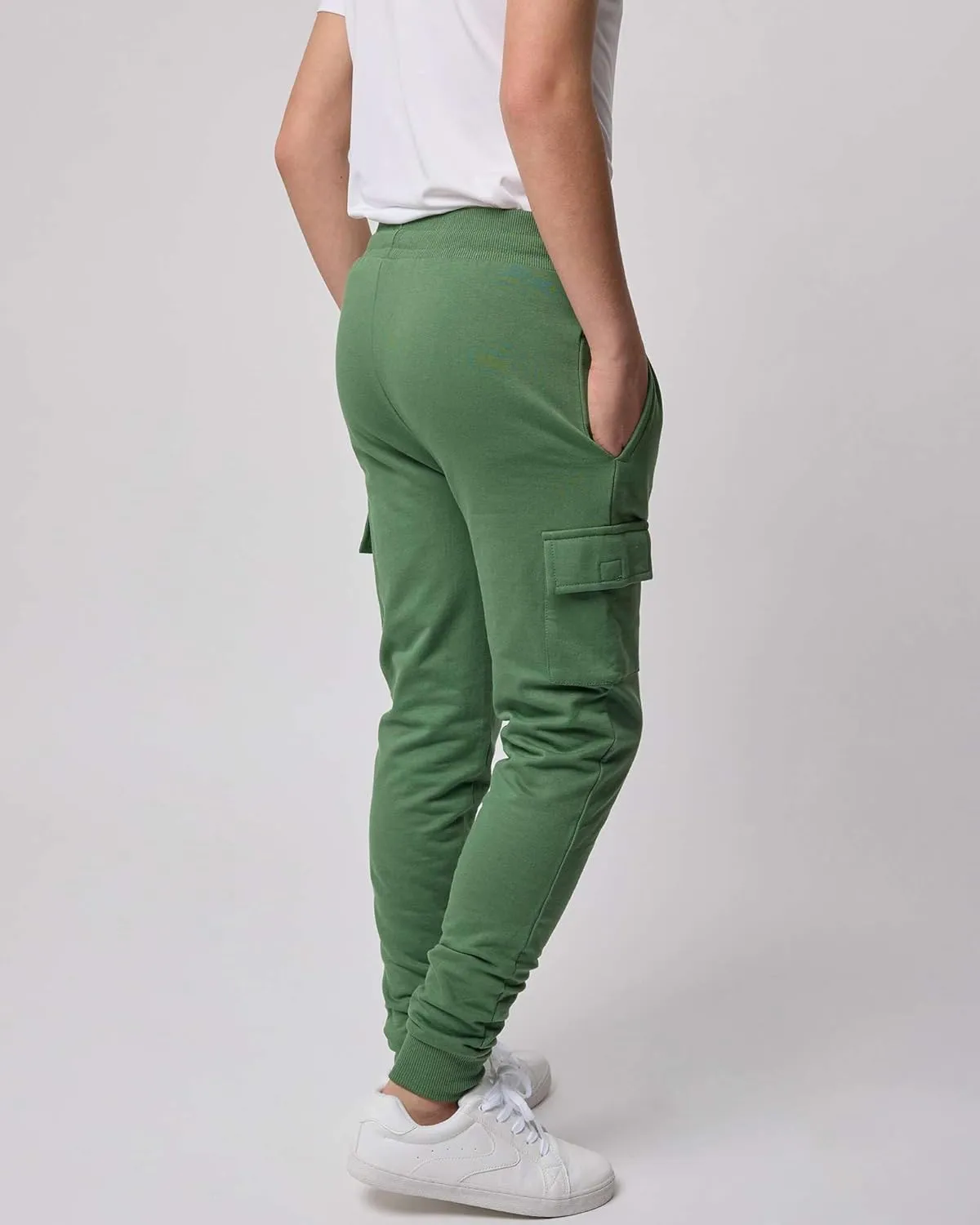 Real Essentials 3 Pack: Boys Fleece Cargo Jogger Sweatpants Athletic Workout Kids Pocket and Drawstring Size 4-18