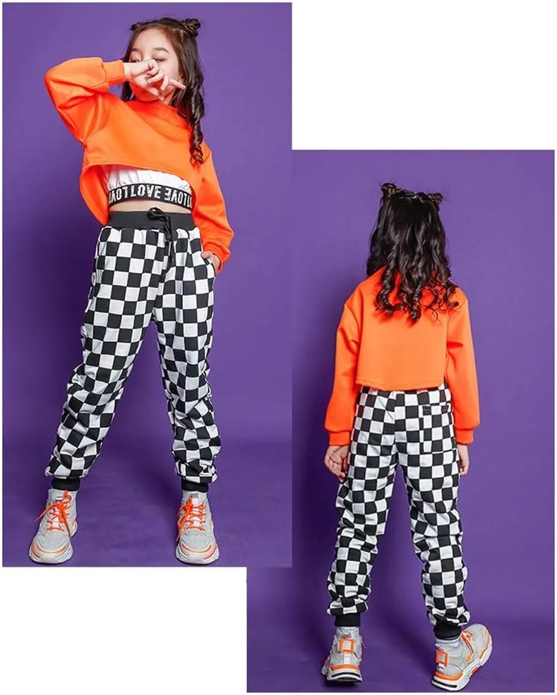 Rolanko Girls' Jogger Pants Active Kids Sweatpants with Pocket Hip Hop Streetwear Trousers 4-14 Years
