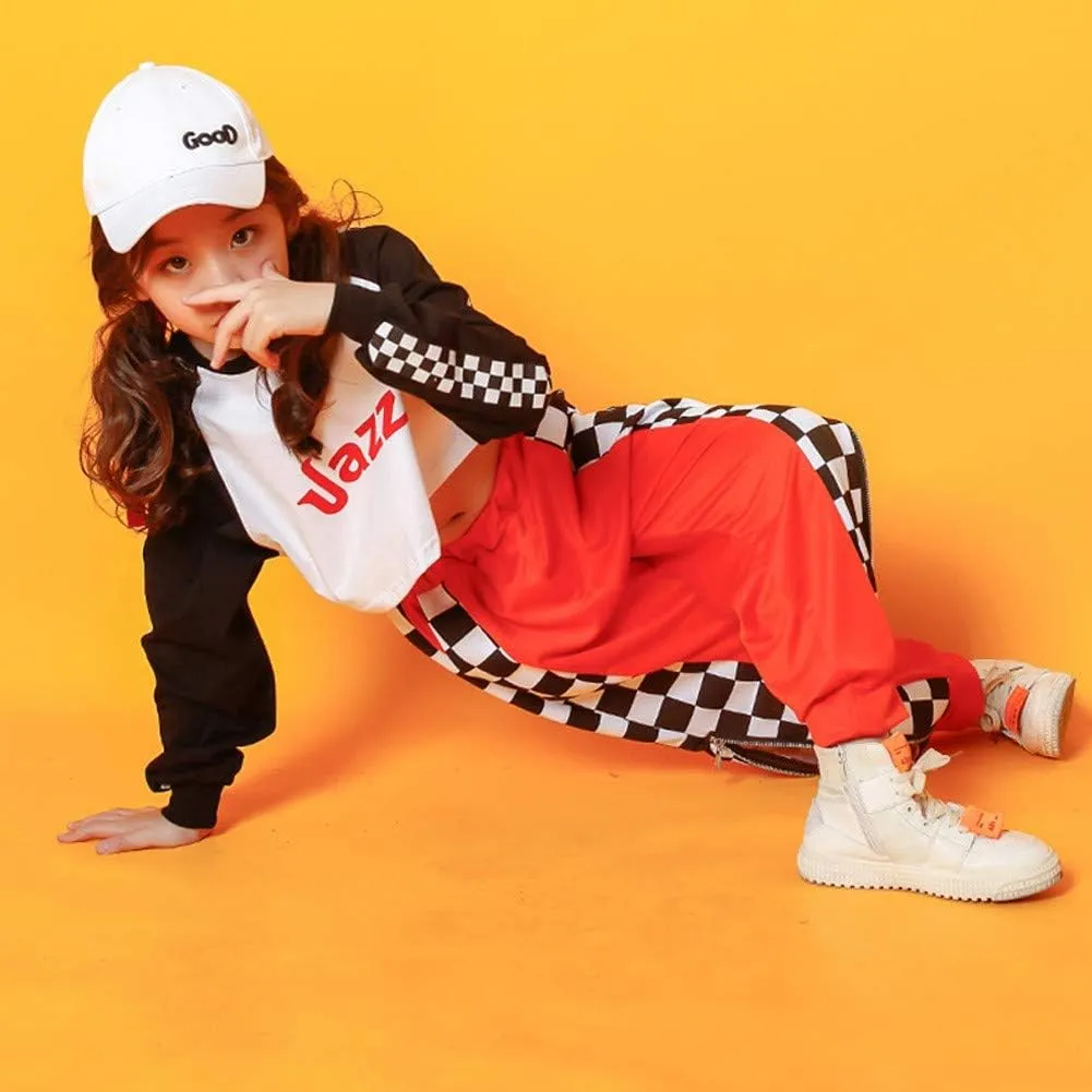 Rolanko Girls' Jogger Pants Active Kids Sweatpants with Pocket Hip Hop Streetwear Trousers 4-14 Years