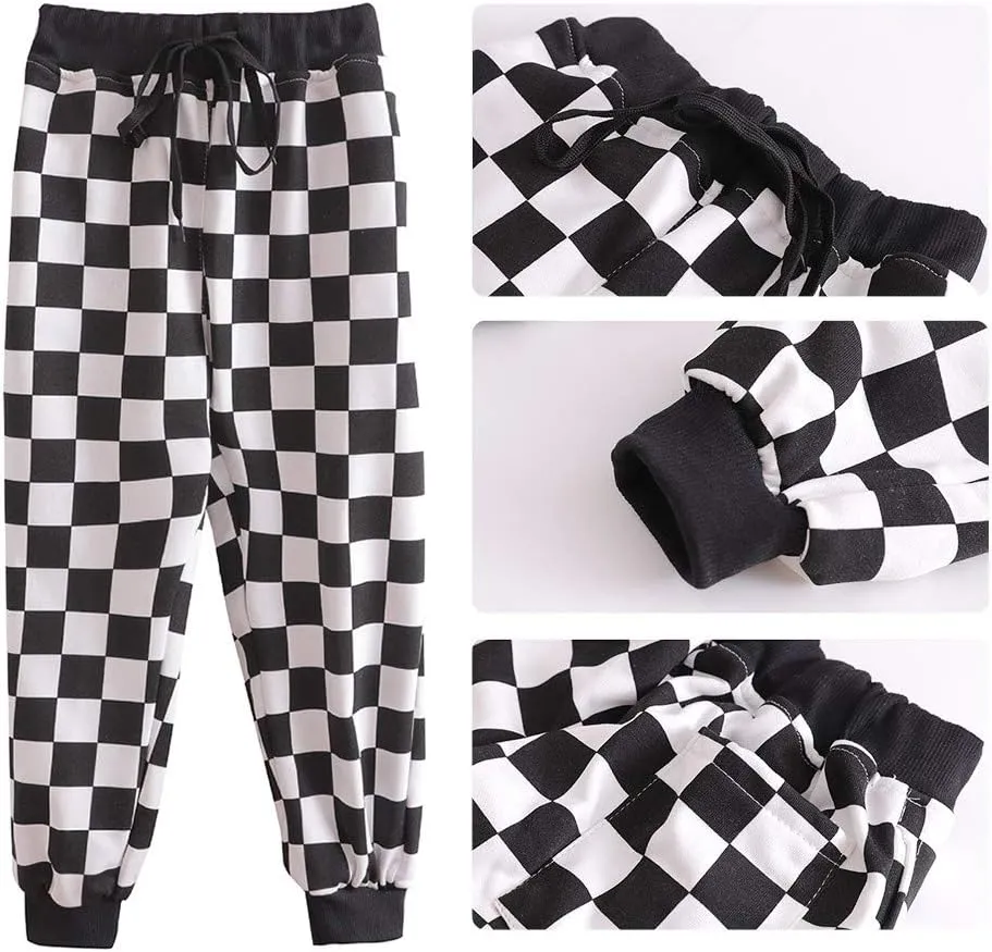 Rolanko Girls' Jogger Pants Active Kids Sweatpants with Pocket Hip Hop Streetwear Trousers 4-14 Years