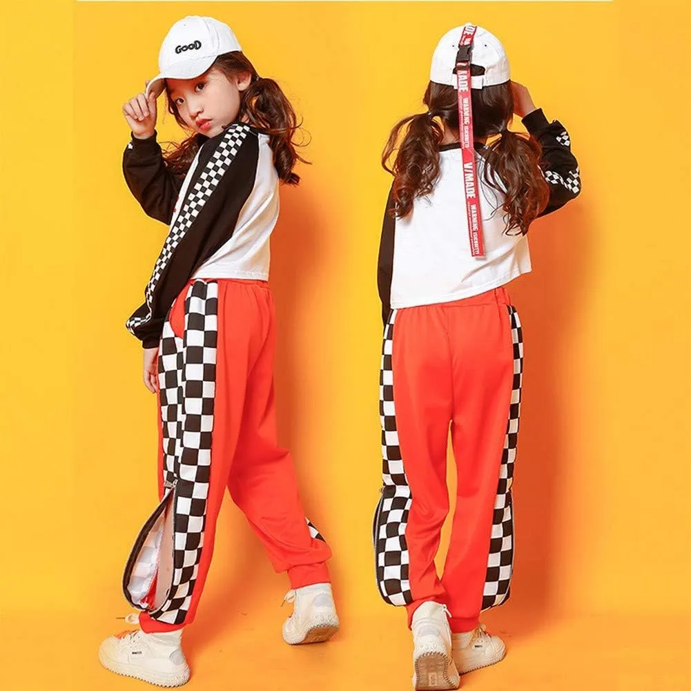 Rolanko Girls' Jogger Pants Active Kids Sweatpants with Pocket Hip Hop Streetwear Trousers 4-14 Years