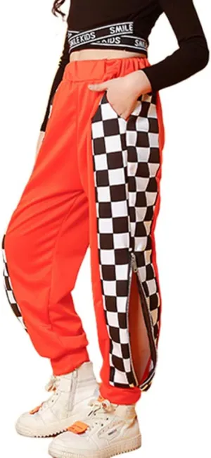 Rolanko Girls' Jogger Pants Active Kids Sweatpants with Pocket Hip Hop Streetwear Trousers 4-14 Years