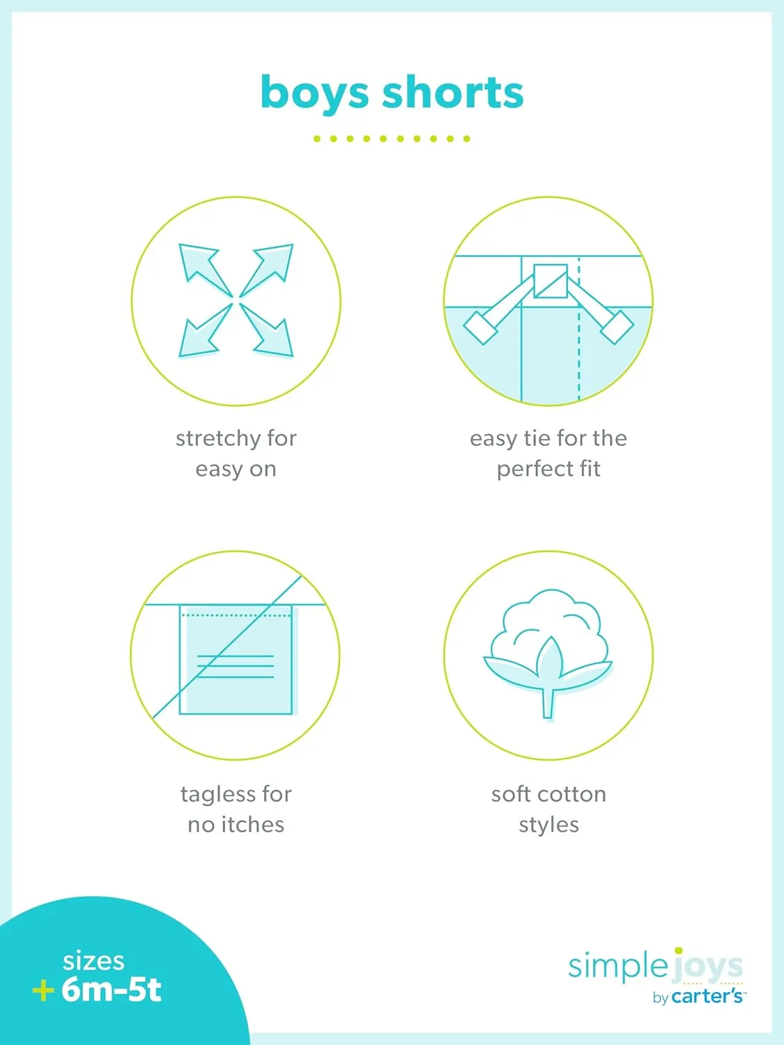 Simple Joys by Carter's Boys' Shorts, Pack of 2