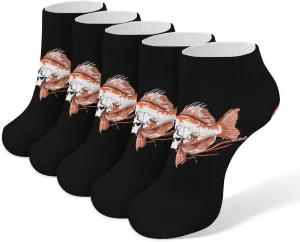 Skull Fish 5 Pairs Low Cut Ankle Socks for Men Women Athletic Running Socks No Show Breathable