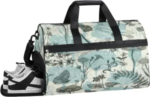 Summer Butterfly Sports Gym Bag with Wet Pocket & Shoes Compartment Waterproof Workout Duffel Bag for Women and Men Weekender Overnight Duffle Bag Travel Carry-on Tote