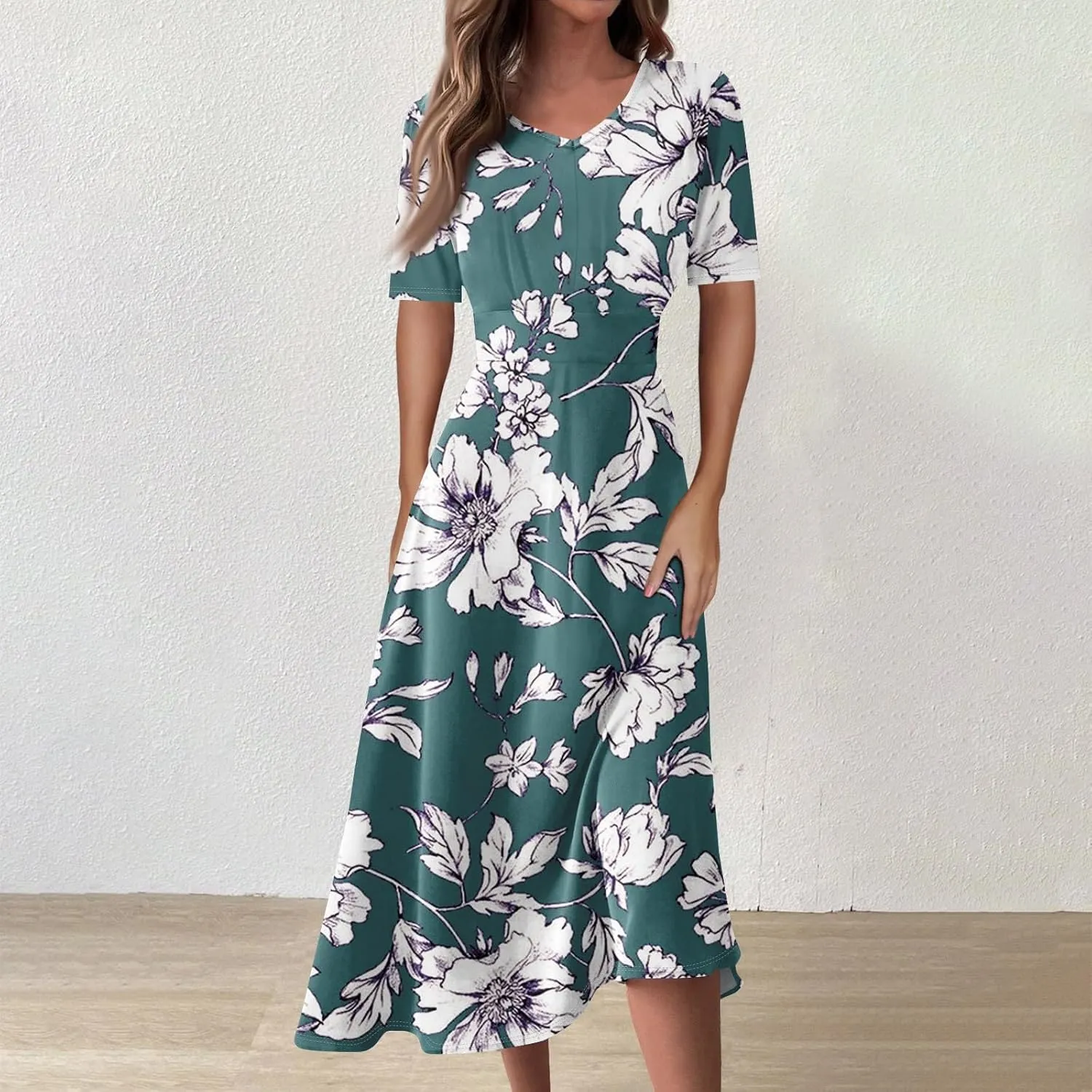 Summer Dresses for Women 2025 Spring Summer Maxi Dresses for Women Casual Short Sleeve Flowy