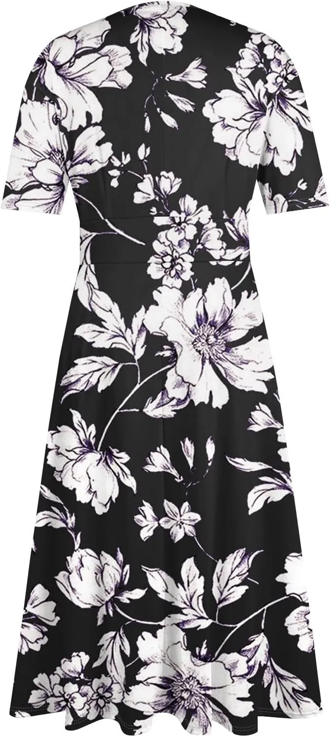 Summer Dresses for Women 2025 Spring Summer Maxi Dresses for Women Casual Short Sleeve Flowy