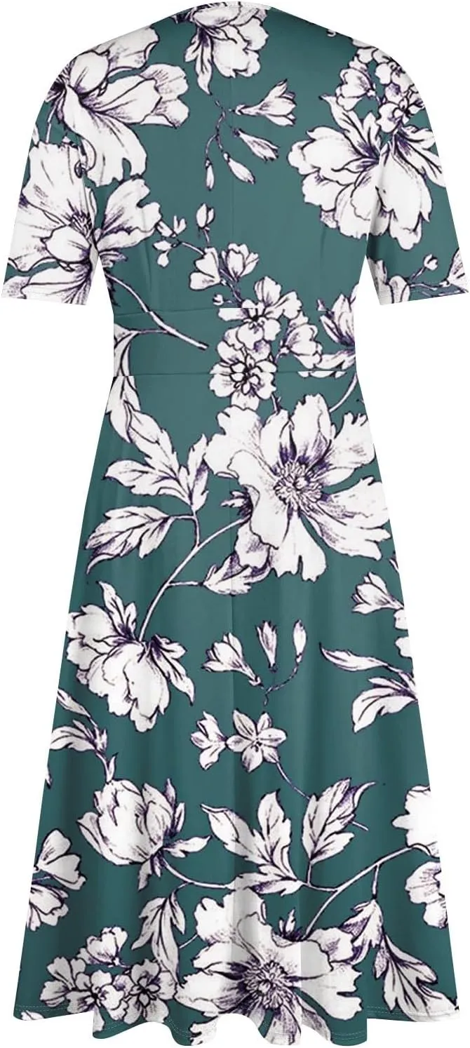 Summer Dresses for Women 2025 Spring Summer Maxi Dresses for Women Casual Short Sleeve Flowy
