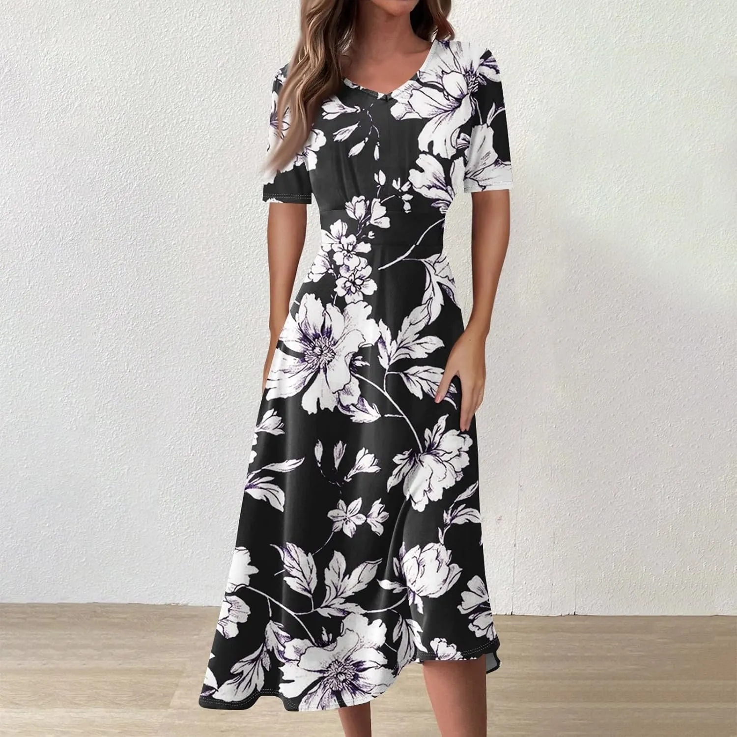 Summer Dresses for Women 2025 Spring Summer Maxi Dresses for Women Casual Short Sleeve Flowy