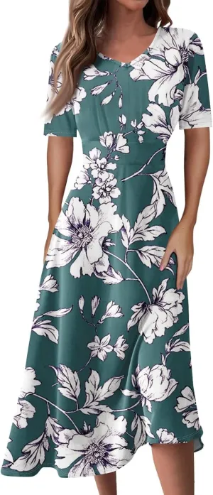 Summer Dresses for Women 2025 Spring Summer Maxi Dresses for Women Casual Short Sleeve Flowy