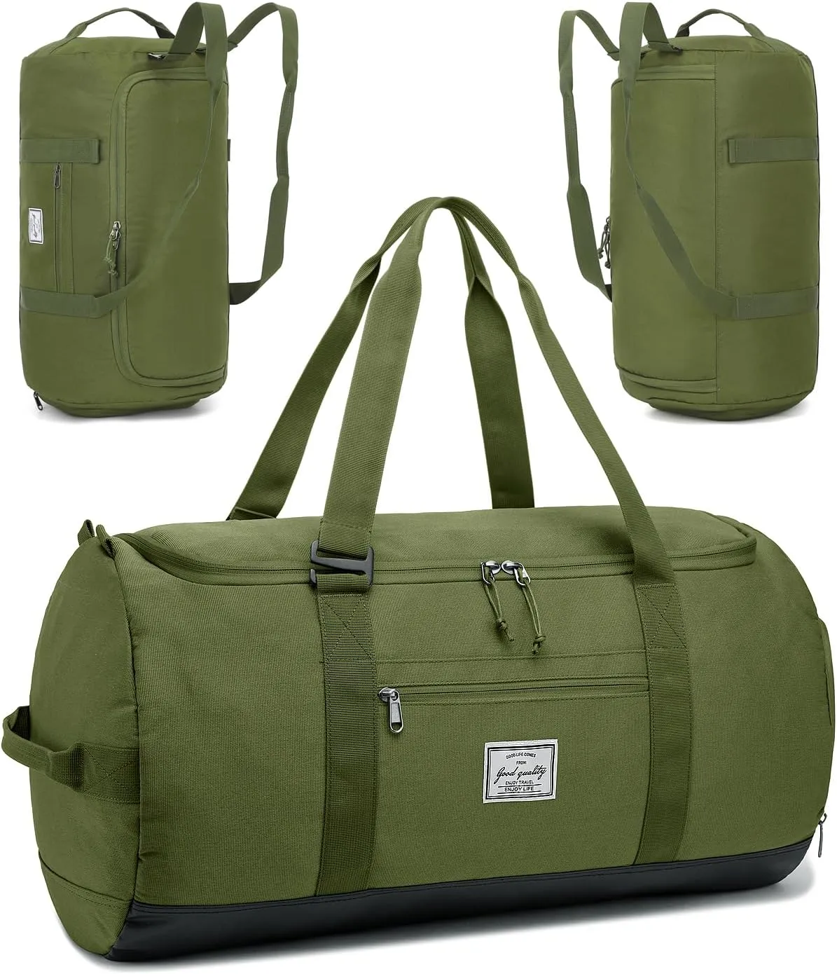 Taihoyin Gym Duffle Bag Men Large 60L Travel Duffel Bag with Shoe Compartment, Green, 24 In, Duffle Bag Backpack