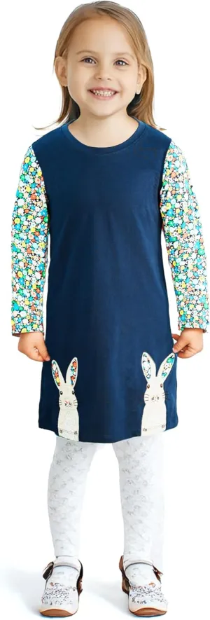 Toddler Girls Colorful Casual Dress Short Sleeve Dress Girls Summer Clothes