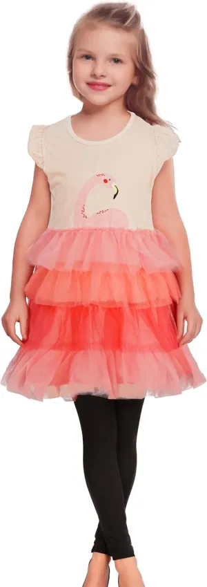 Toddler Girls Colorful Casual Dress Short Sleeve Dress Girls Summer Clothes
