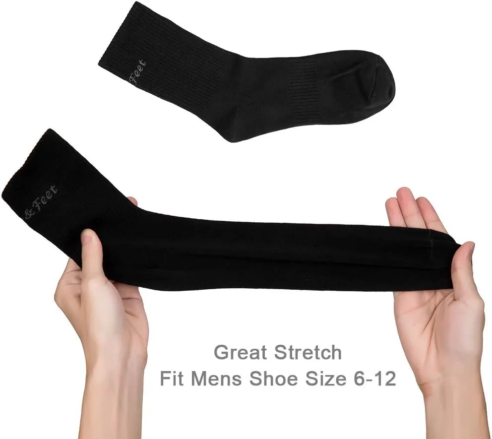 Toes&Feet Men's Anti Athletes Foot Odor Resist Anti-Sweat Thin Cotton Crew/Low Cut Sports Socks, Size 6-12