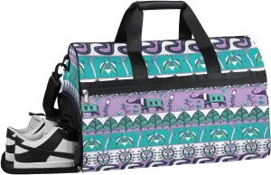 Tribal Elephant Animal Sports Gym Bag with Wet Pocket & Shoes Compartment Waterproof Workout Duffel Bag for Women and Men Weekender Overnight Duffle Bag Travel Carry-on Tote