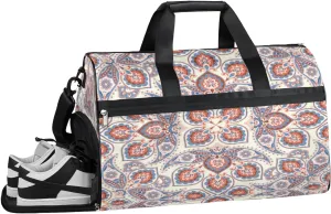 Tribal Mandala Design Sports Gym Bag with Wet Pocket & Shoes Compartment Waterproof Workout Duffel Bag for Women and Men Weekender Overnight Duffle Bag Travel Carry-on Tote