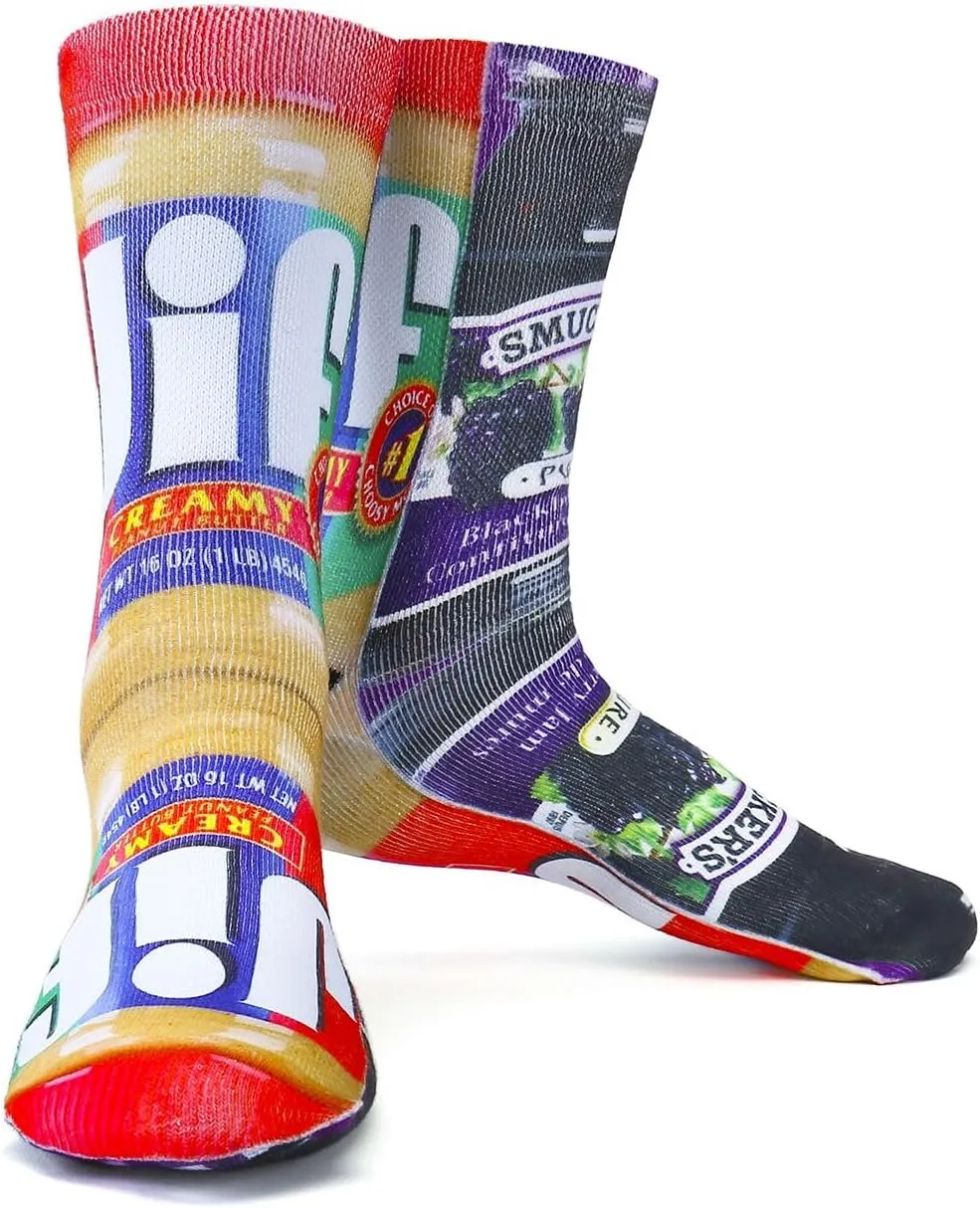 Unisex Funny Crazy Color 3D Puzzle Stripe Food Pattern Athletic Sports Crew Tube Socks