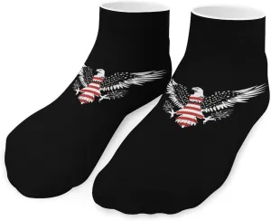 U.S. Flag with Bald Ea-gles Cute Ankle Socks 1 Pairs Low Cut No Show Sock Breathable Stocking for Men Women