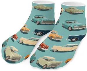 Vintage Car Cute Ankle Socks 1 Pairs Low Cut No Show Sock Breathable Stocking for Men Women