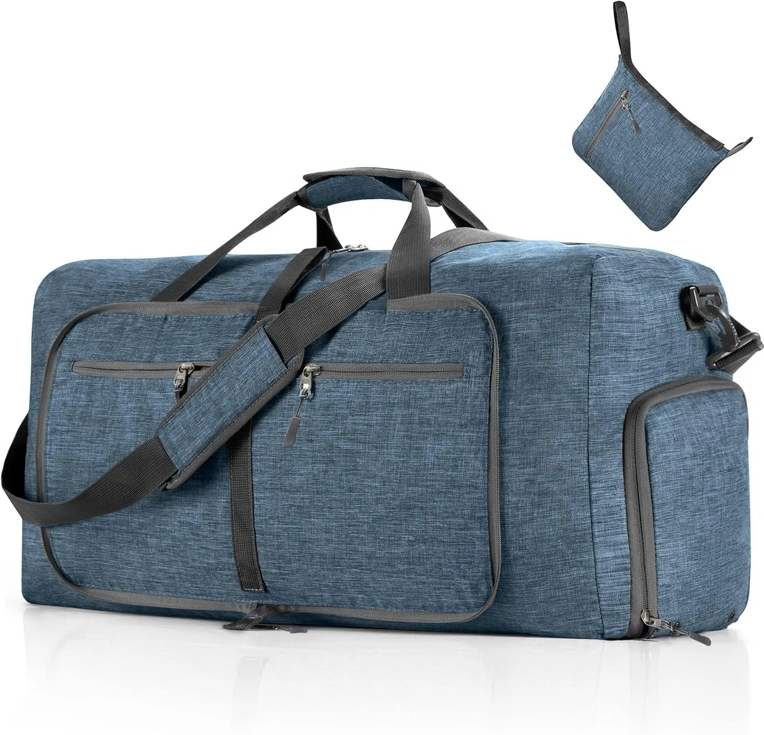 Vomgomfom Travel Duffle Bag for Men, 65L 85L 115L Foldable Travel Duffel Bag with Shoes Compartment Overnight Bag for Men Women, C Blue, 115L, Luggage Bag
