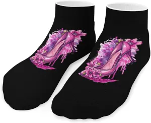 Watercolor High Hell Flowers Cute Ankle Socks 1 Pairs Low Cut No Show Sock Breathable Stocking for Men Women
