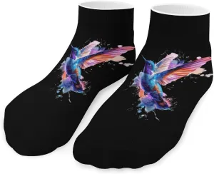 Watercolor Hummingbird Cute Ankle Socks 1 Pairs Low Cut No Show Sock Breathable Stocking for Men Women