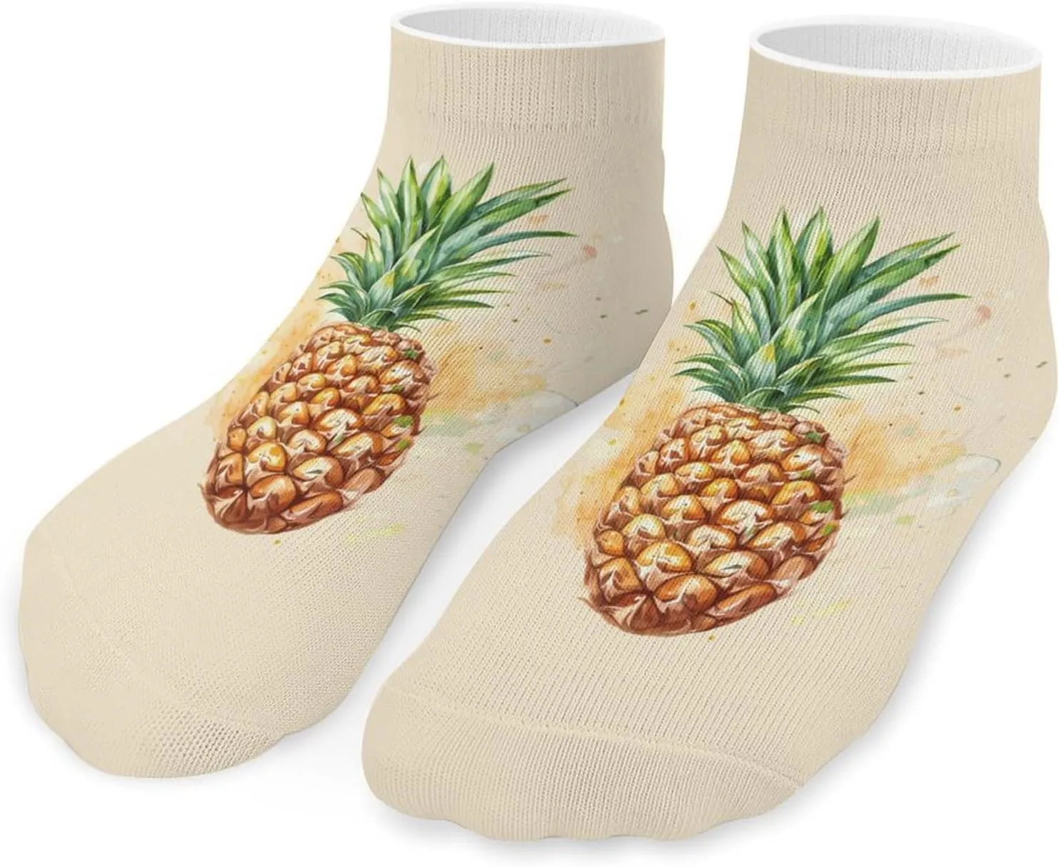 Watercolor Pineapple Cute Ankle Socks 1 Pairs Low Cut No Show Sock Breathable Stocking for Men Women