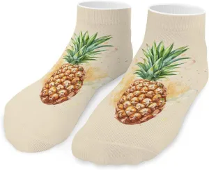 Watercolor Pineapple Cute Ankle Socks 1 Pairs Low Cut No Show Sock Breathable Stocking for Men Women