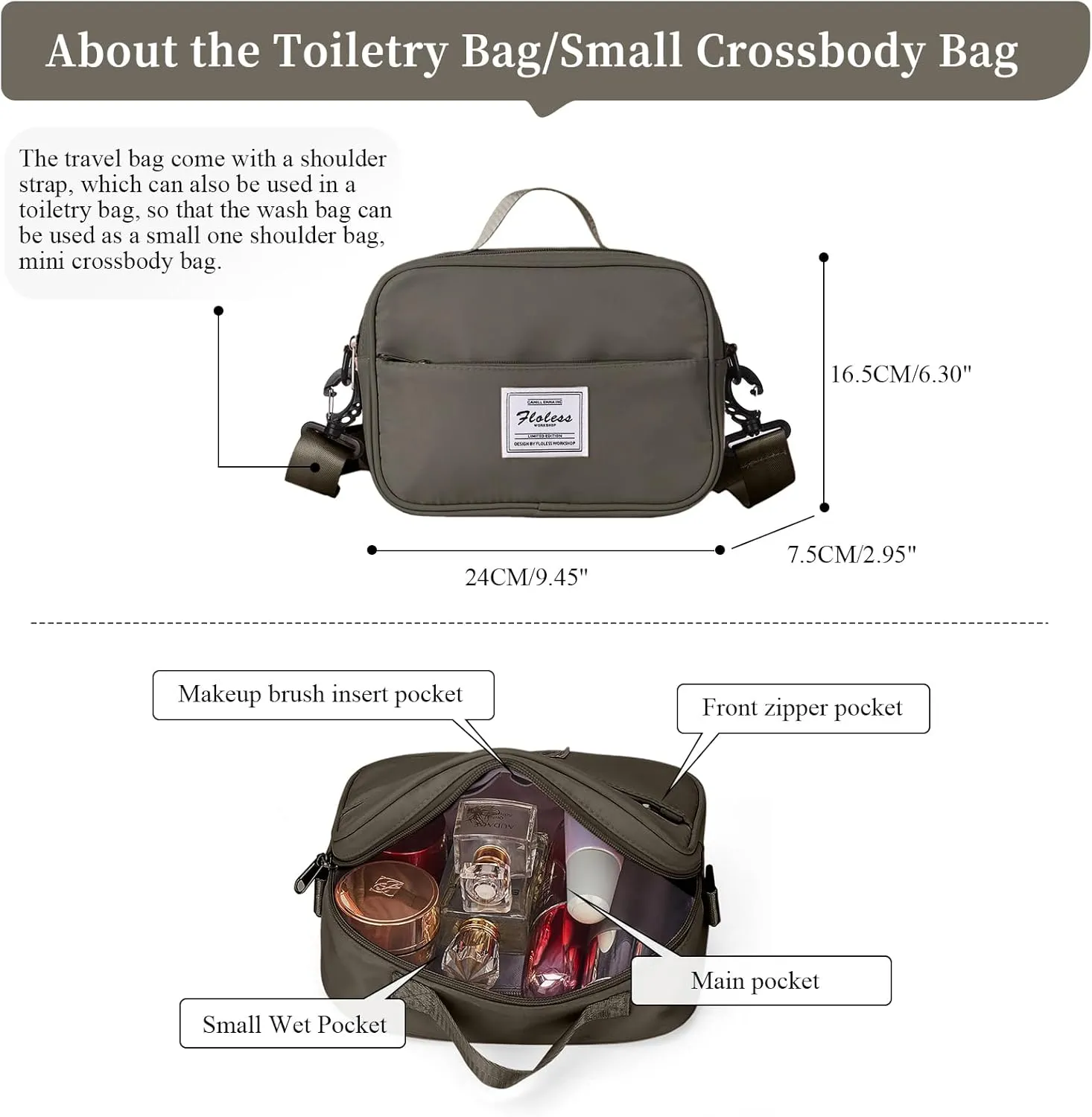 Weekender Bags for Women,Personal Item Travel Bag with Shoes Compartment,Overnight Travel Duffel Bag with Toiletry Bag, Coffee Brown, Large, Set(travel Bag toiletry Bag)