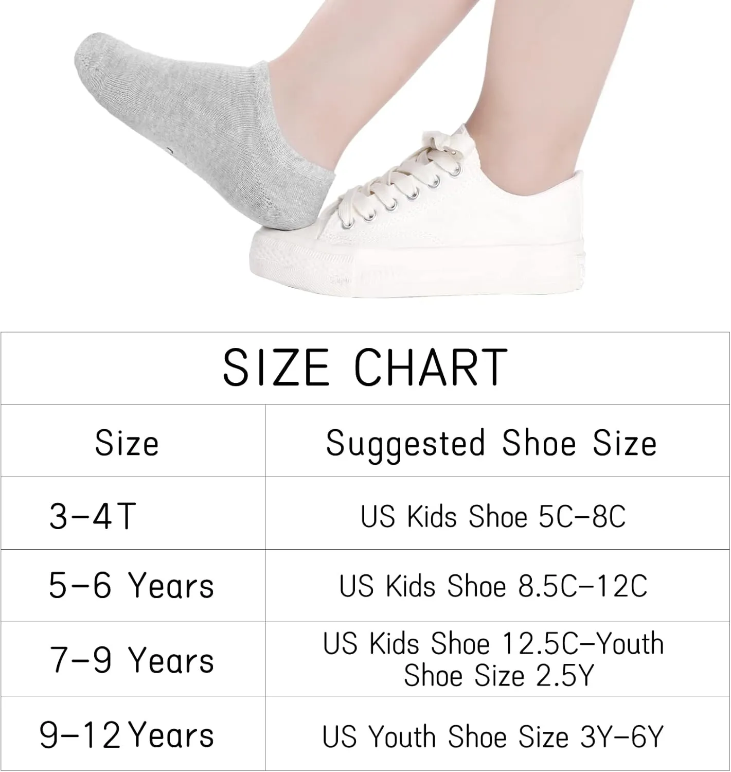 Witwot 10 Pairs No Show Socks for Kids Girls Boys Non Slip Low Cut Ankle Socks
