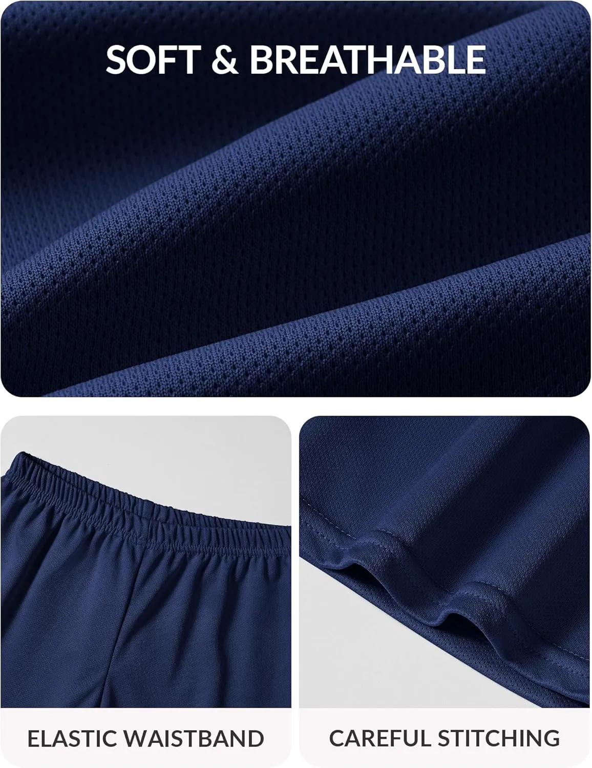 Witwot 3 Pack Toddler Boys Athletic Basketball Shorts Baby Boy Soccer Shorts Summer Clothes Size 2-5T