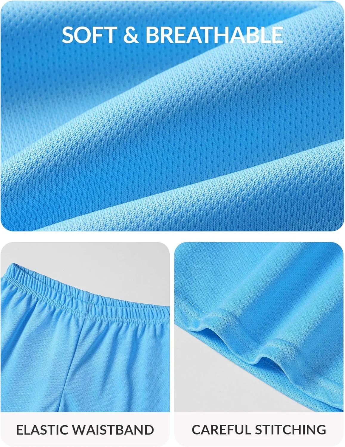 Witwot 3 Pack Toddler Boys Athletic Basketball Shorts Baby Boy Soccer Shorts Summer Clothes Size 2-5T