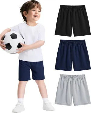 Witwot 3 Pack Toddler Boys Athletic Basketball Shorts Baby Boy Soccer Shorts Summer Clothes Size 2-5T