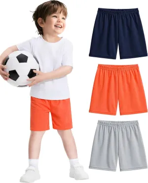 Witwot 3 Pack Toddler Boys Athletic Basketball Shorts Baby Boy Soccer Shorts Summer Clothes Size 2-5T