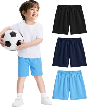 Witwot 3 Pack Toddler Boys Athletic Basketball Shorts Baby Boy Soccer Shorts Summer Clothes Size 2-5T