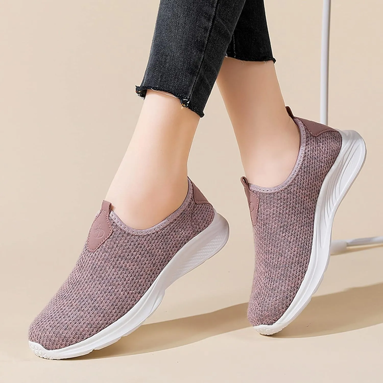 Women Lightweight Slip On Shoes Casual Comfortable Walking Sneakers Canvas Flats Non Slip Breathable Loafers
