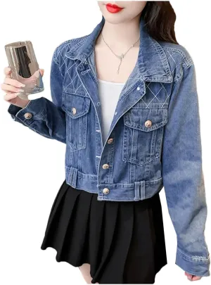 Women Plus Size Denim Jacket Slim Fit Jacket Bomber Jacket Korean Winter Outer