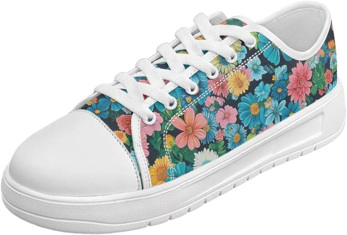 Womens Canvas Sneakers Flower Shoes for Women Lightweight & Comfort Casual Shoes